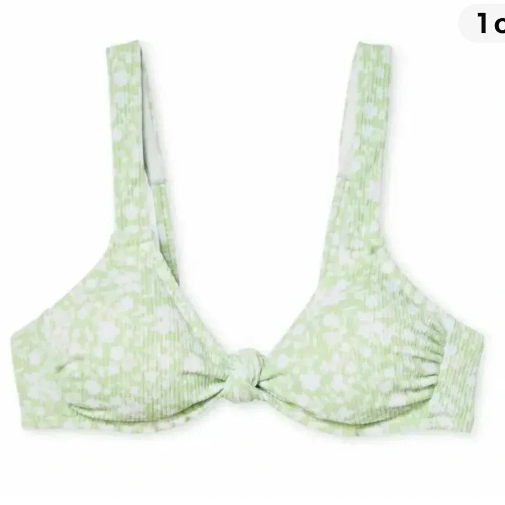 Xhilaration green and white bikini top size small